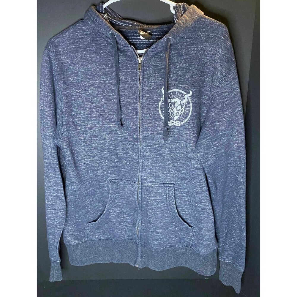 Stone Brewing Hoodie Mens M Navy Full Zip Graphic Print Craft Beer Apparel - Picture 2 of 6